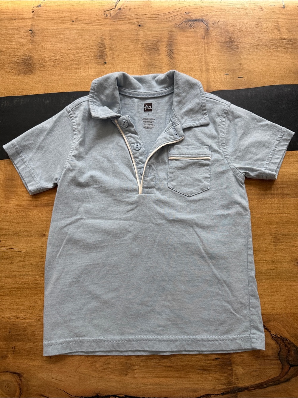 Tea Collection Light Blue Boys' Polo with Chest Pocket